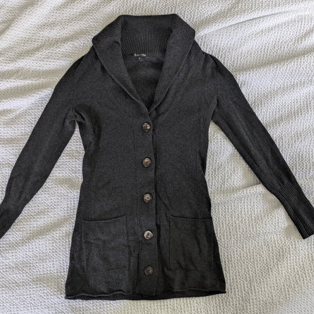 Merino/Cashmere Eileen Fisher Cardigan - XS